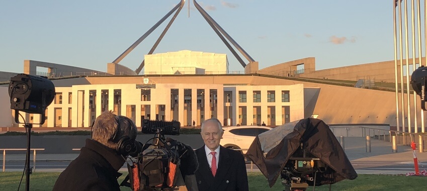 PM in front of Parliament house