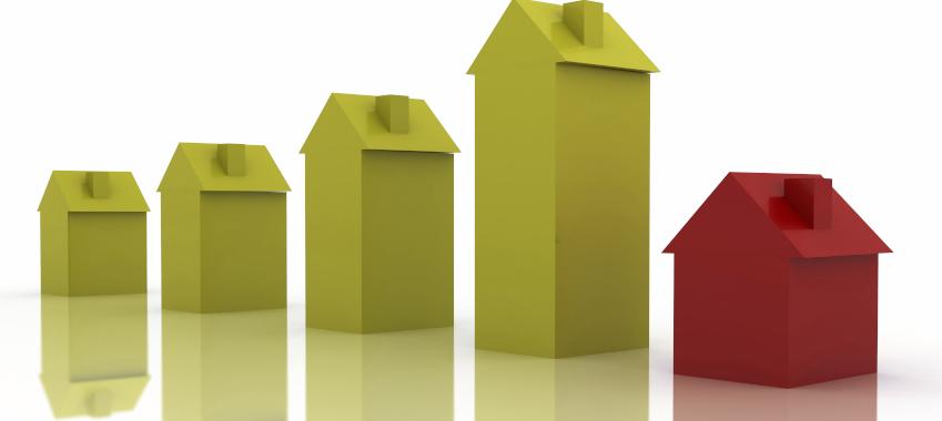 row of houses yellow house red house house prices fall 15 per cent by 2020