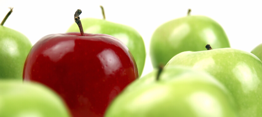 red green apples
