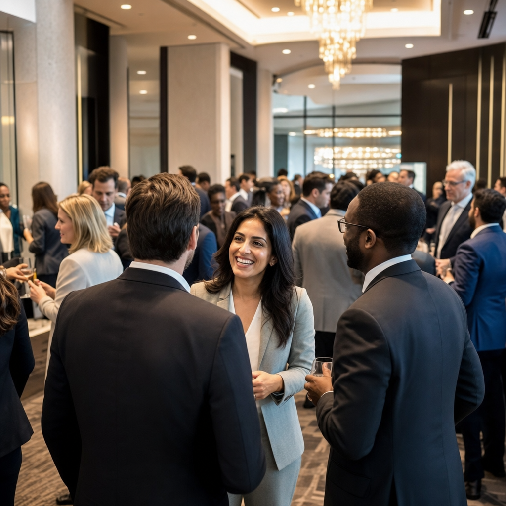 Delegates networking at New Broker Academy 2026 conference venue