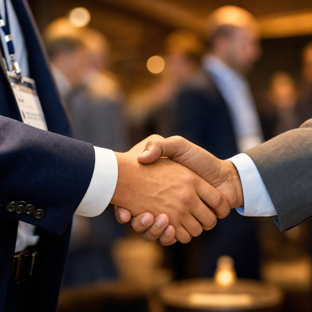 Attendees connecting during a networking session
